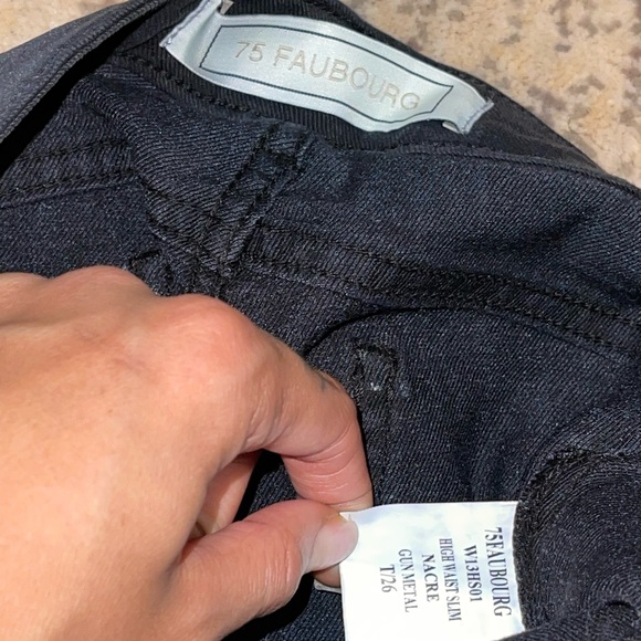 75 Fauburg Jean Dark Gun metal denim jeans Nwt - Picture 8 of 10